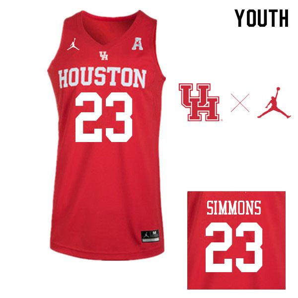 Jordan Brand Youth #23 Jonathon Simmons Houston Cougars College Basketball Jerseys Sale-Red